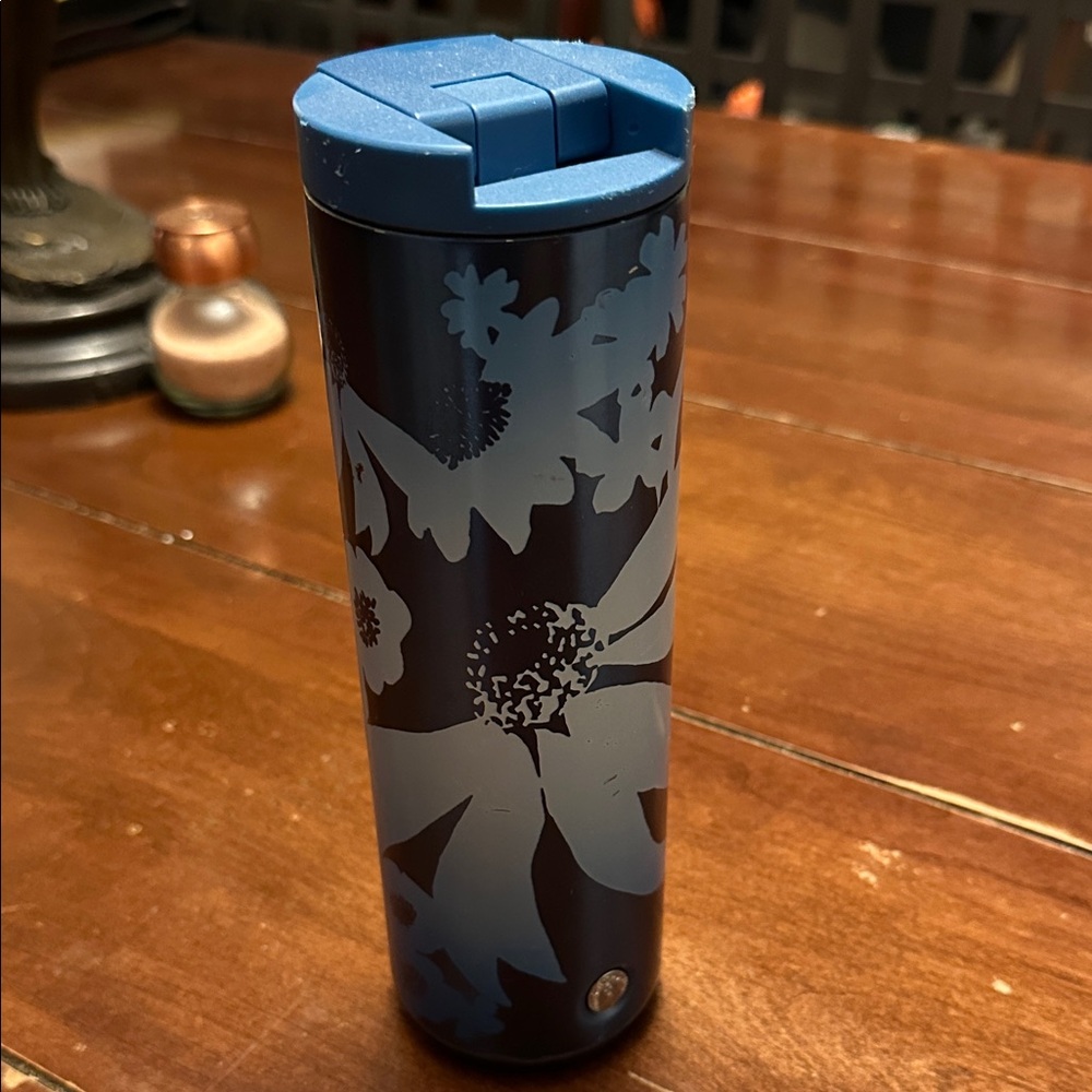Starbucks 2020 16oz Blue Floral  Insulated Travel Tumbler - Stainless Steel